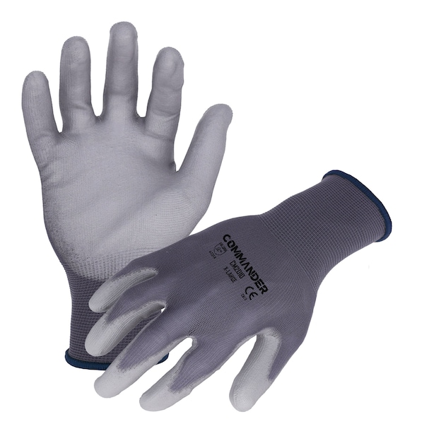 Azusa Safety Coated Work Gloves, Polyurethane, Smooth, Palm